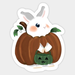 White Rabbit Pumpkin Spice Costume _  Bunniesmee Halloween Edition Sticker